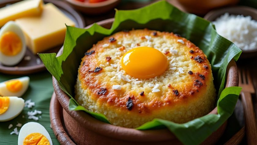 découvrez la recette traditionnelle du bibingka philippin, un délicieux gâteau de riz moelleux parfumé à la noix de coco, parfait pour vos moments gourmands.