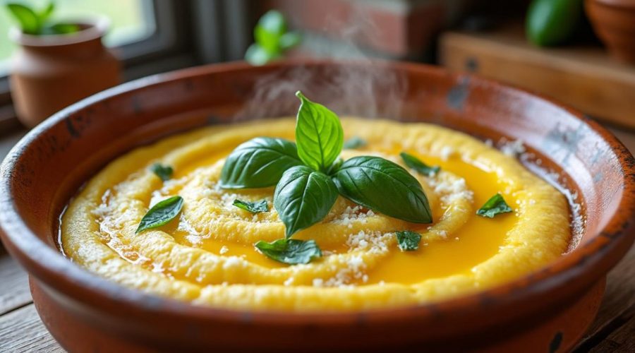 découvrez la recette authentique de la polenta crémeuse à l’italienne, un plat savoureux et réconfortant, parfait pour un repas chaleureux et délicieux.