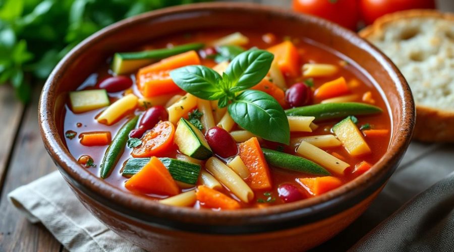 découvrez la recette authentique de la soupe minestrone italienne aux légumes frais, un plat sain et savoureux parfait pour toutes les saisons.