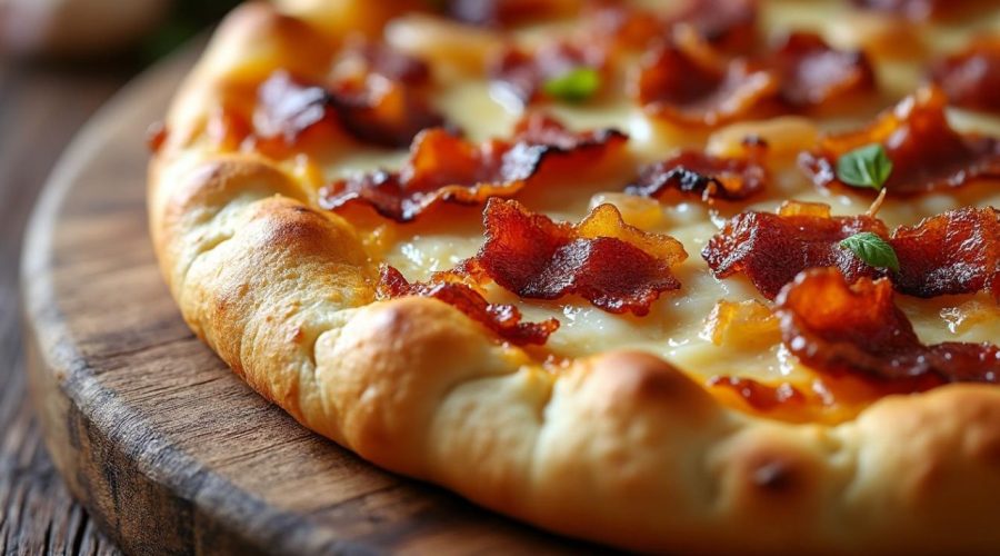 découvrez notre recette authentique de tarte flambée alsacienne croustillante, aussi appelée flammekueche, pour un délice gourmand et savoureux à partager en famille.