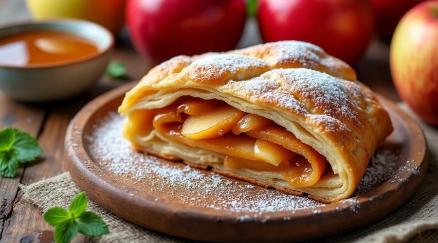 découvrez la recette authentique de l'apfelstrudel autrichien, un délicieux dessert aux pommes caramélisées, parfait pour régaler vos papilles avec une douceur traditionnelle.