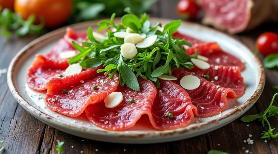 découvrez notre recette savoureuse de carpaccio de bœuf à l’italienne, un plat frais et léger parfait pour une entrée raffinée aux saveurs méditerranéennes.