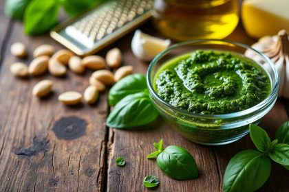 découvrez notre recette authentique de pesto genovese maison, préparée avec du basilic italien frais pour un goût traditionnel et savoureux.