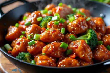 découvrez notre recette de poulet général tao croustillant, préparée au wok pour une saveur authentique et une texture parfaite.